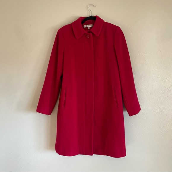 Harvé Benard Red Coat - %100 Wool - Picture 1 of 15